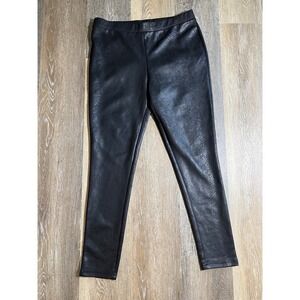 MIXIT Faux Leather Snakeskin Leggings Women Large Black Excellent Textured Pants
